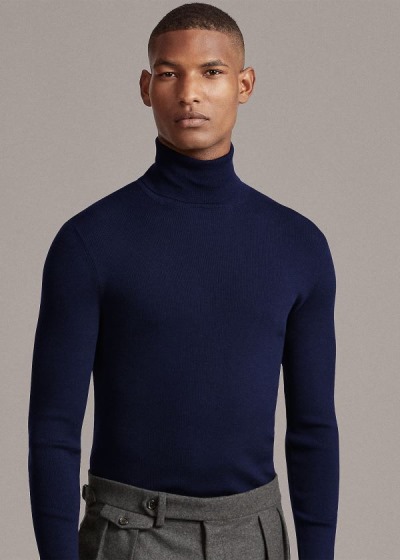 Men's Ralph Lauren RLX Slim Ribbed Merino Sweater | 203657RVY